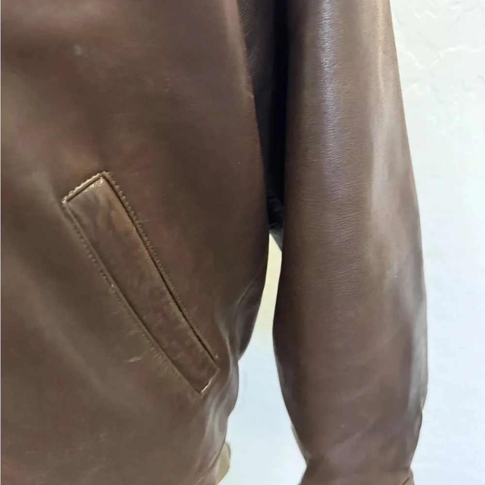 Polo by Ralph Lauren Vintage Biswing Leather Bomber Jacket in Brown Size L - Picture 5 of 16